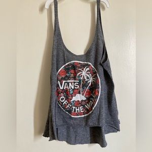 *Van’s Gray Skater 90’s Y2K Scoop Neck Thin Strap Tank Top A239